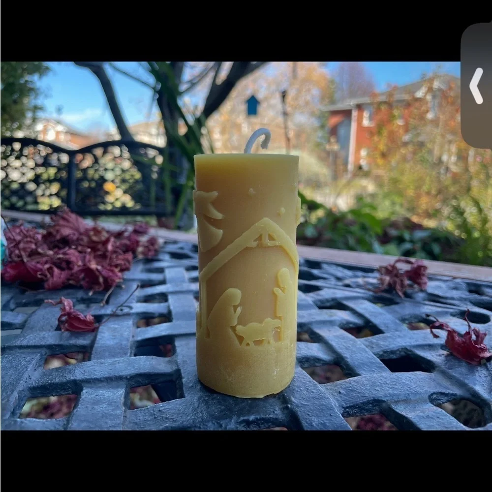 HANDMADE  Nativity Scene Candle (beeswax)